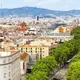 Vue panoramique de la Rambla à Barcelone