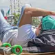 Photo d'un skateur sur le port d'Hambourg