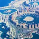 Vue du ciel des îles artificielles de Doha