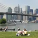 Photo du Pont de Brooklyn avec Manhattan en arrière plan à New York
