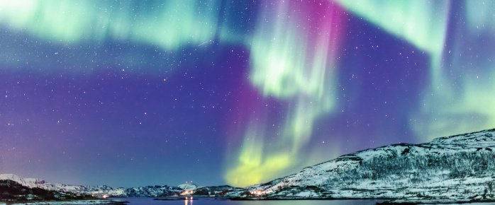 Photo d'une aurore boréale dans le  nord de la Suède
