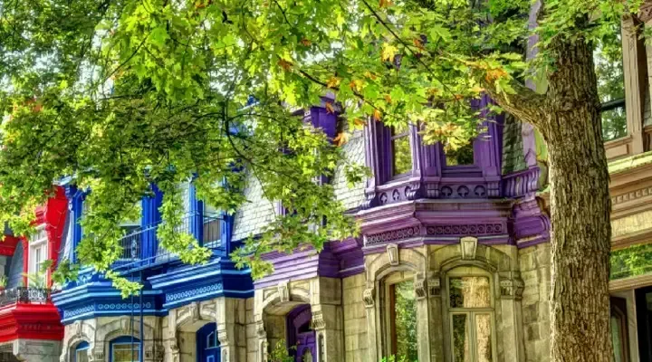 Les maisons colorées du Carré Saint Louis à Montréal Vol direct Montréal, admirez les maisons colorées du Carré Saint Louis