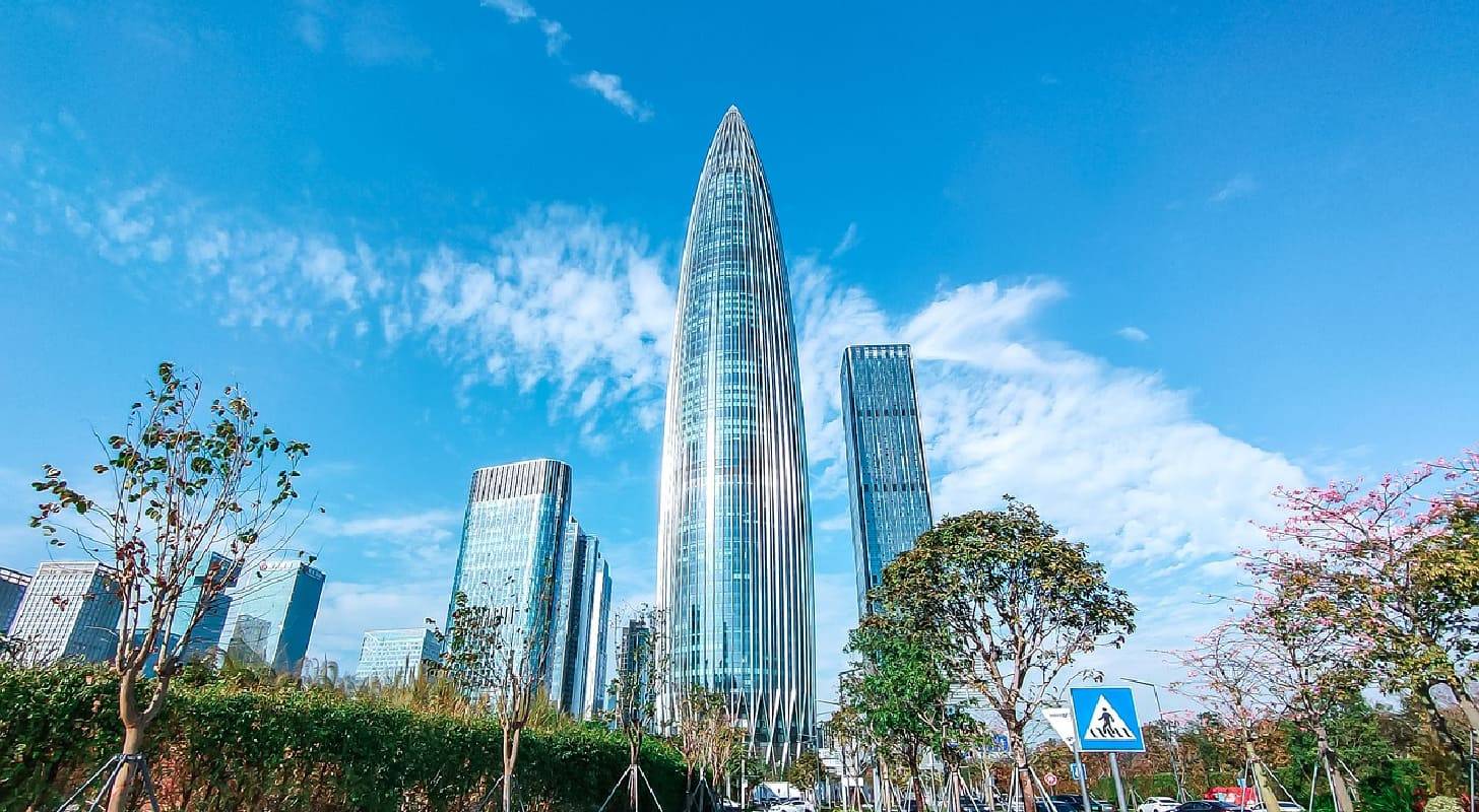 Vol pas cher pour la Chine, vue sur la Tour China Resources à Shenzhen