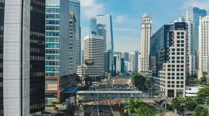 Vue panoramique du centre ville de Jakarta Vol pas cher pour Jakarta