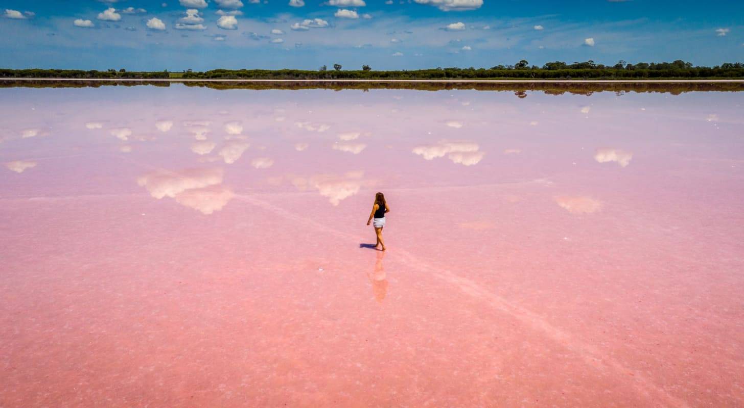Vue du Lac d'Hillier sur Middle Island au Sud d el'Australie