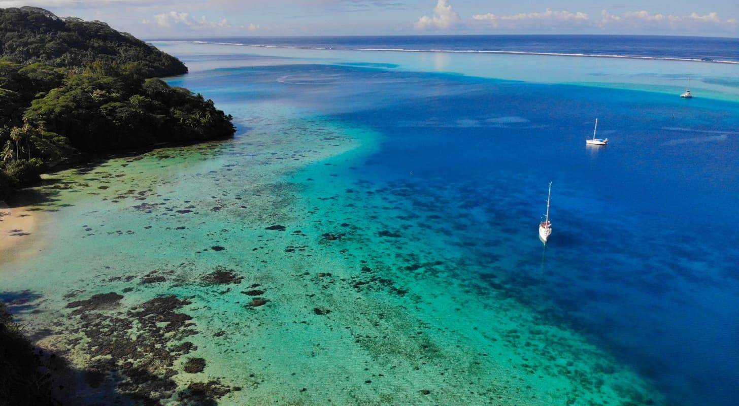Vue panoramique du bord de mer de Tahiti