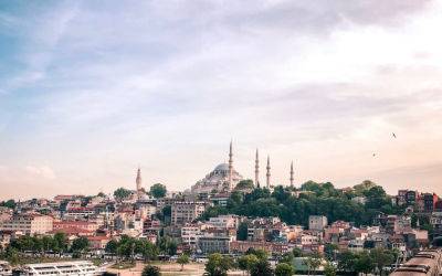 Photo du centre ville d'Istanbul avec la Cathédrale Sainte Sophie 